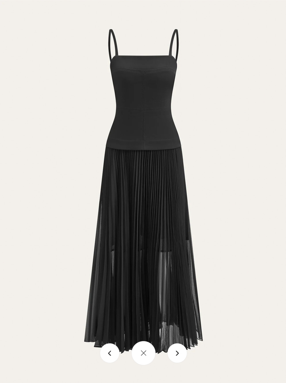 NWT Commense Spaghetti-Strap Backless Pleated Maxi Dress Sz M